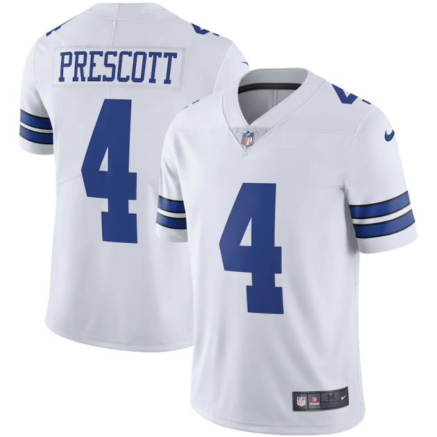 mens nike dak prescott white dallas cowboys vapor limited player jersey